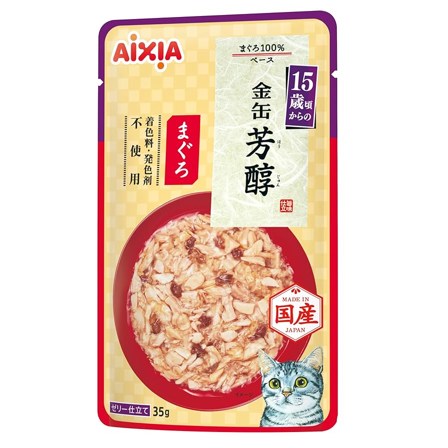 ぺこ　金缶 芳醇 15歳頃からのまぐろ 国産品鶏三昧　2点セット Amazon.co.jp: 金缶 芳醇 15歳頃からのまぐろ 35g×12個 : ペット用品
